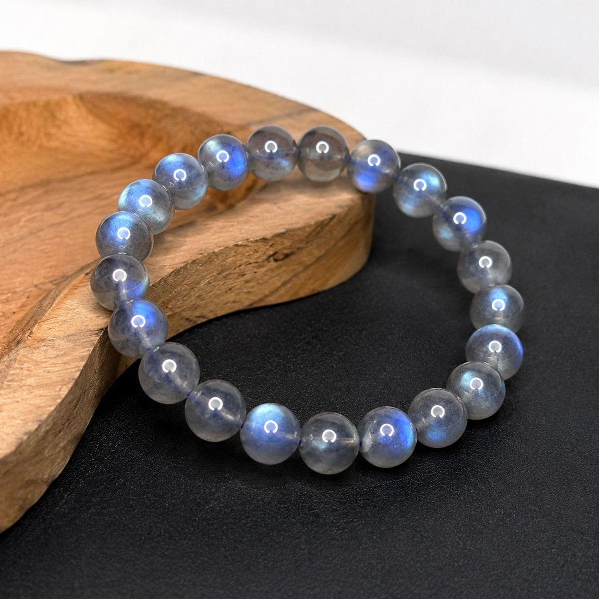 7 Grade Natural Gray Moonstone Crystal Bracelet