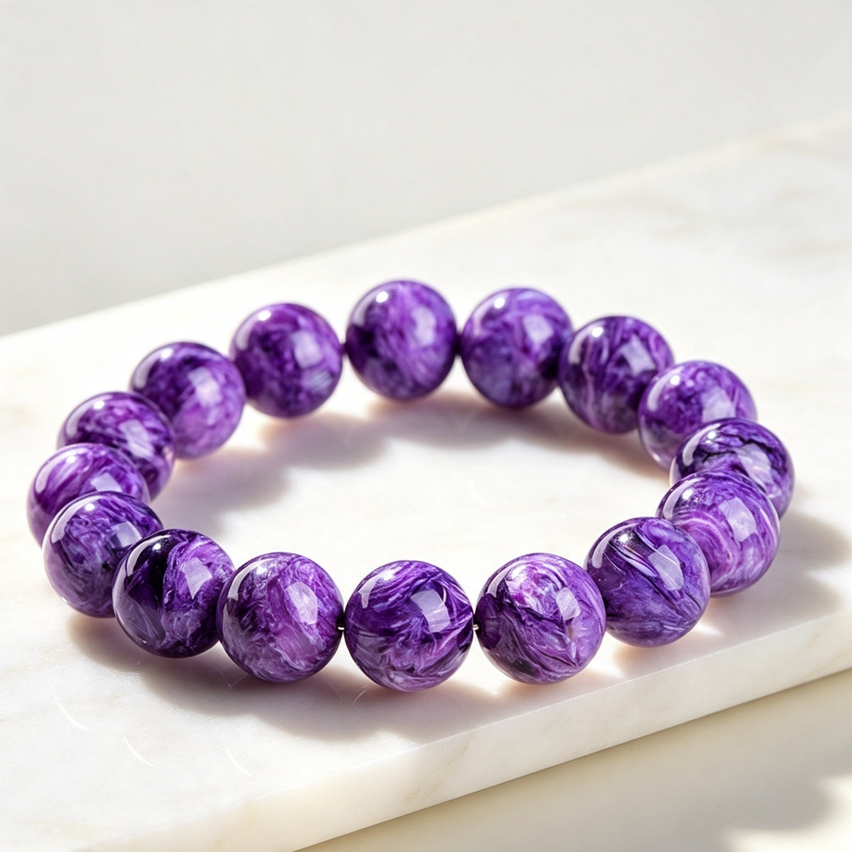 7A Grade Natural Large Granular Charoite Crystal Bracelet