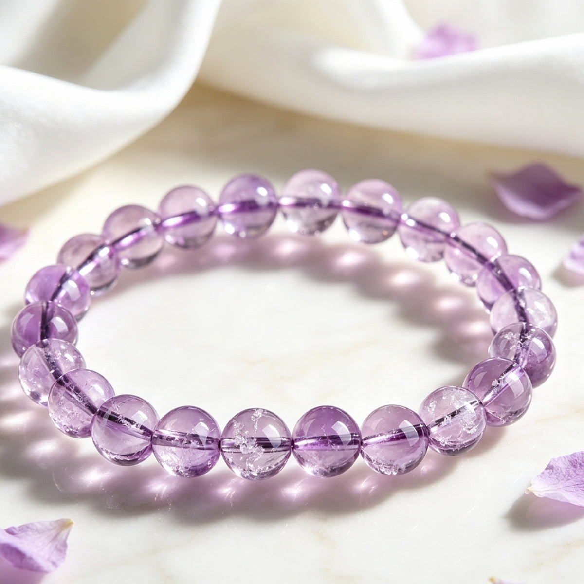 7A Natural Light Amethyst Bracelet