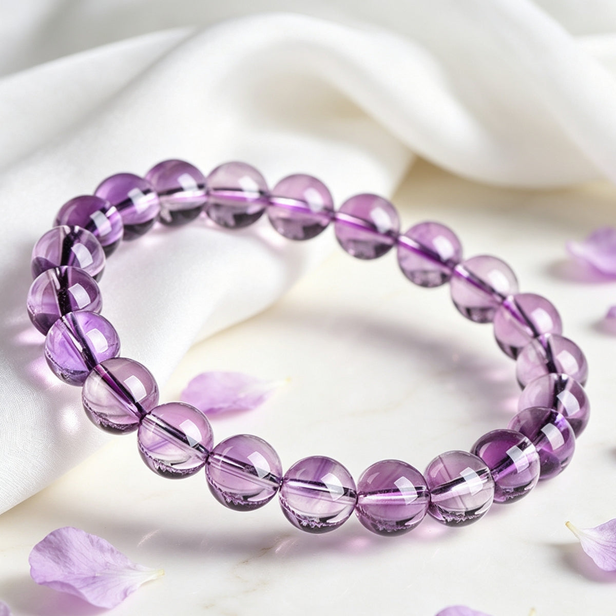 7A Natural Light Amethyst Bracelet