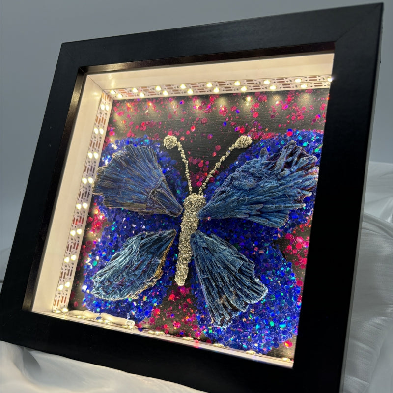 Tourmaline Pyrite Butterfly Frame Lamp