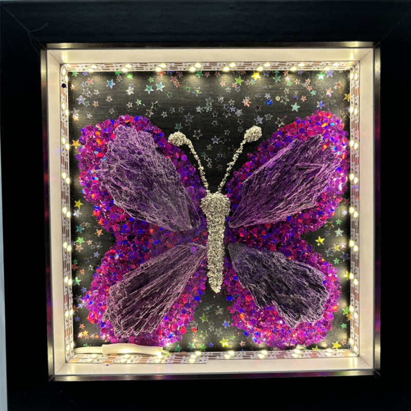 Tourmaline Pyrite Butterfly Frame Lamp