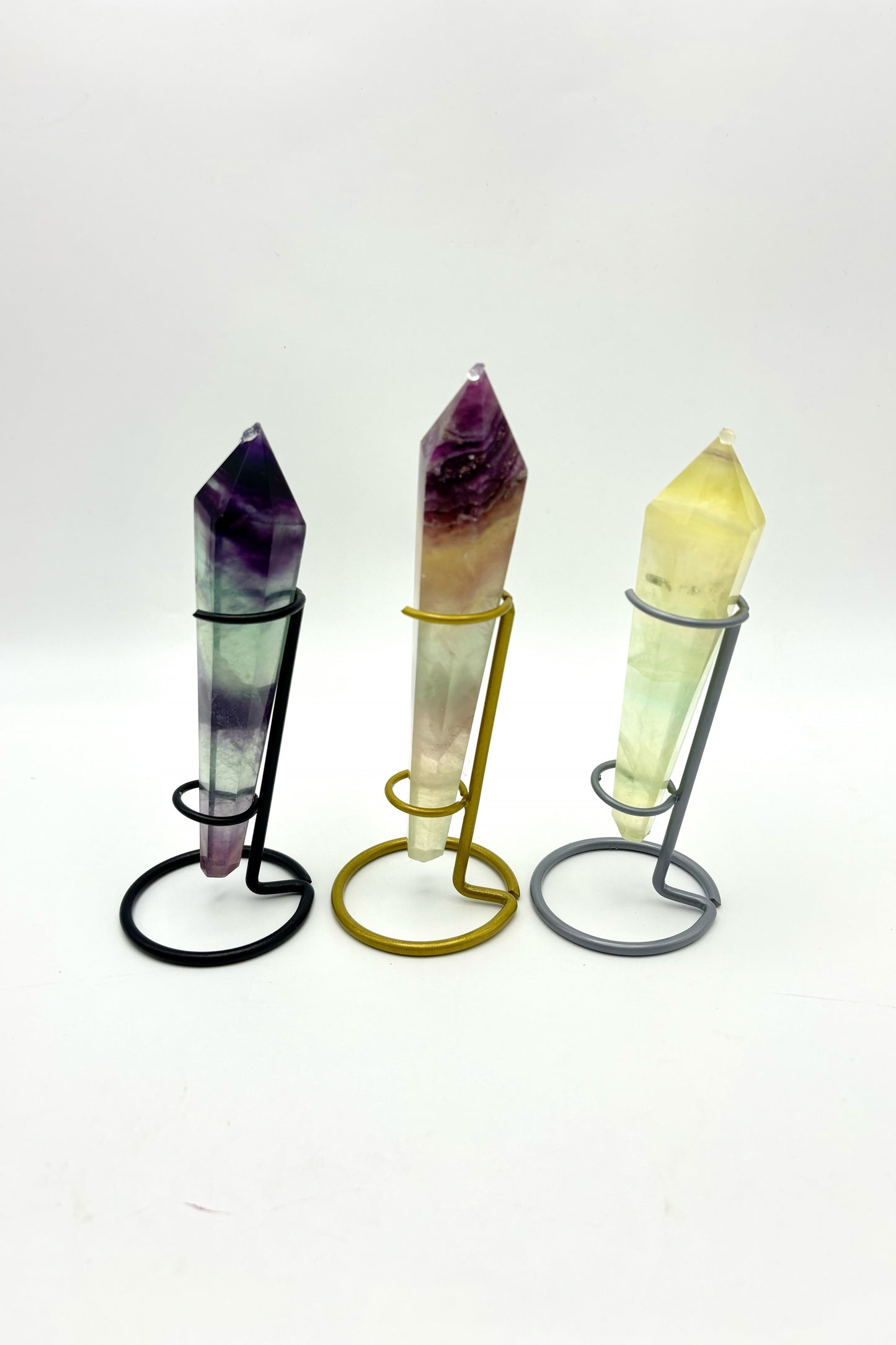 Candy Fluorite Wands Rainbow Fluorite Wands with Free Holders