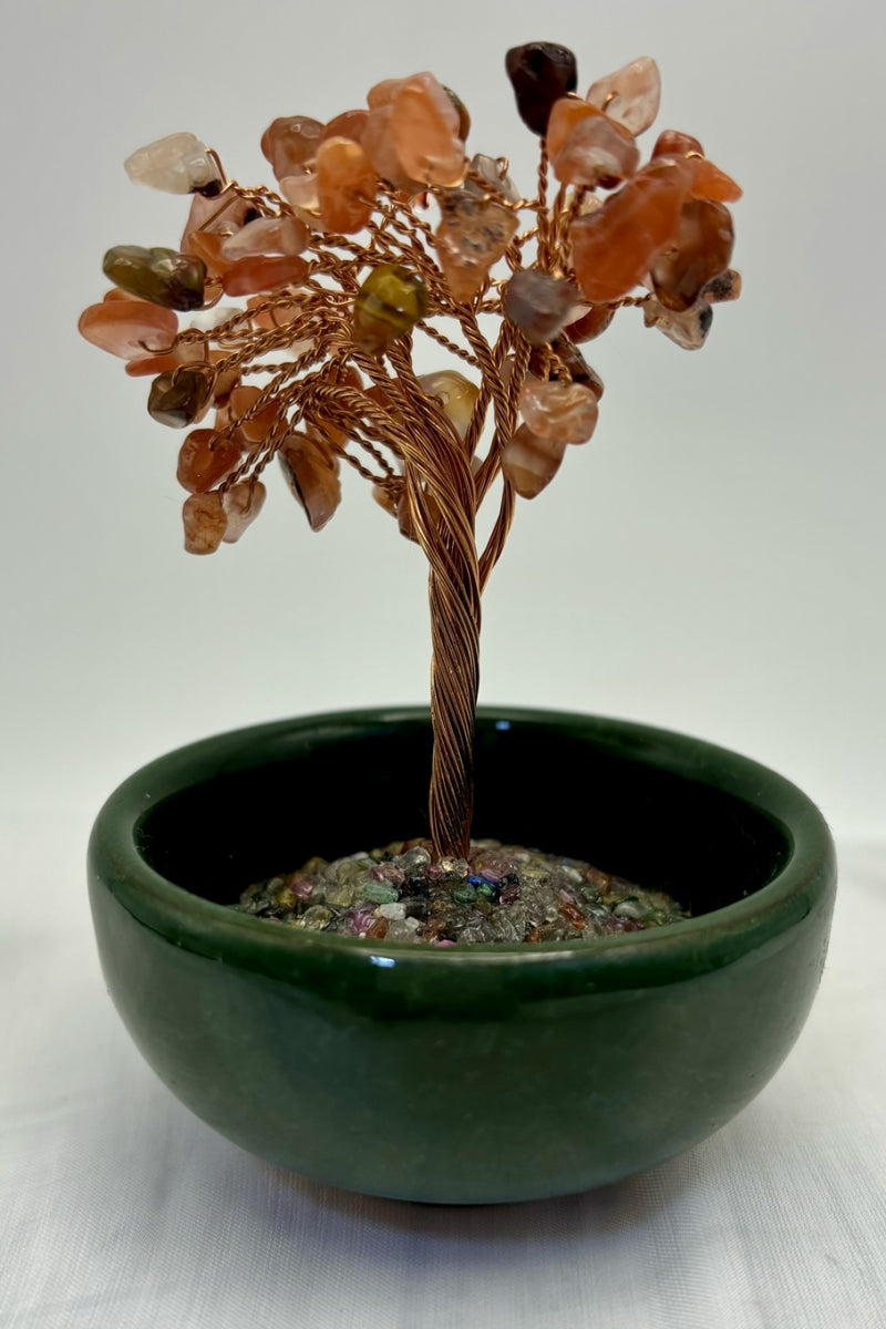 Small Crystal Money Tree Desk Decor Bonsai 3.7 Inches