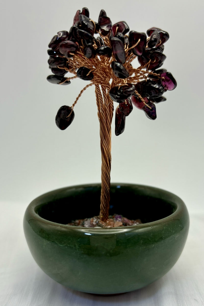 Small Crystal Money Tree Desk Decor Bonsai 3.7 Inches