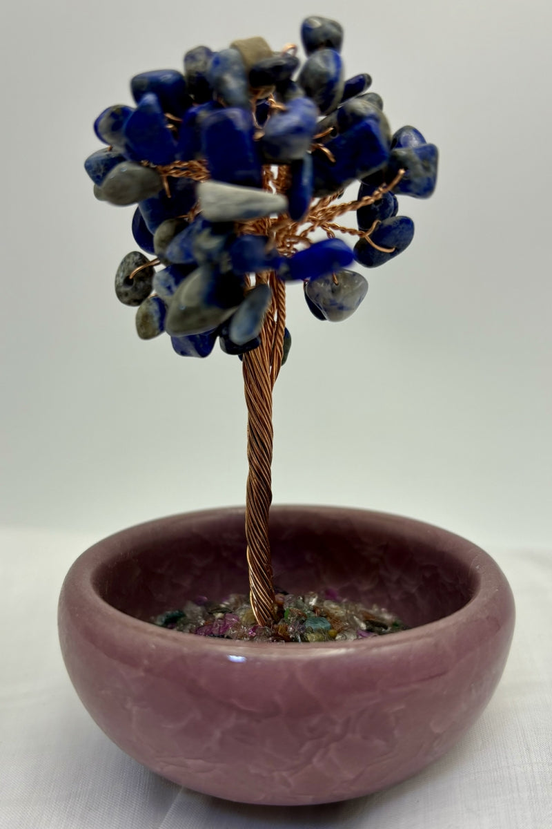 Small Crystal Money Tree Desk Decor Bonsai 3.7 Inches