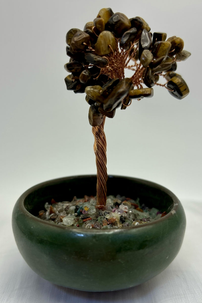 Small Crystal Money Tree Desk Decor Bonsai 3.7 Inches