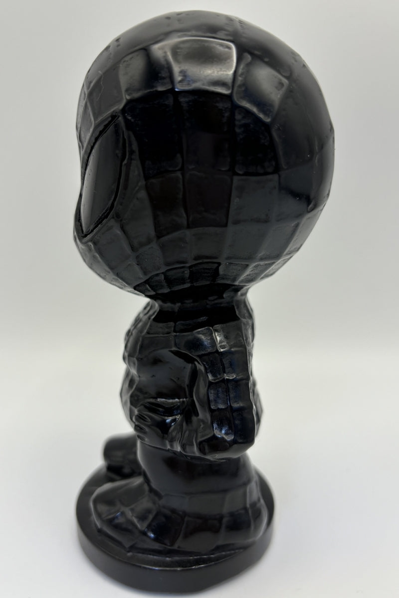 Black Obsidian Spider-Man Carving Crystal Figurine 6 Inches