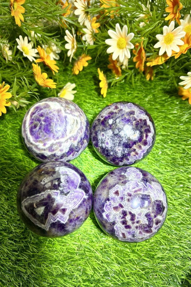 Medium Dream Amethyst Spheres Natural Healing Crystal Balls 2.76"