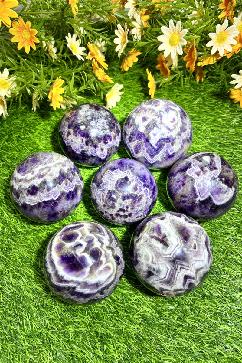 Medium Dream Amethyst Spheres Natural Healing Crystal Balls 2.76"