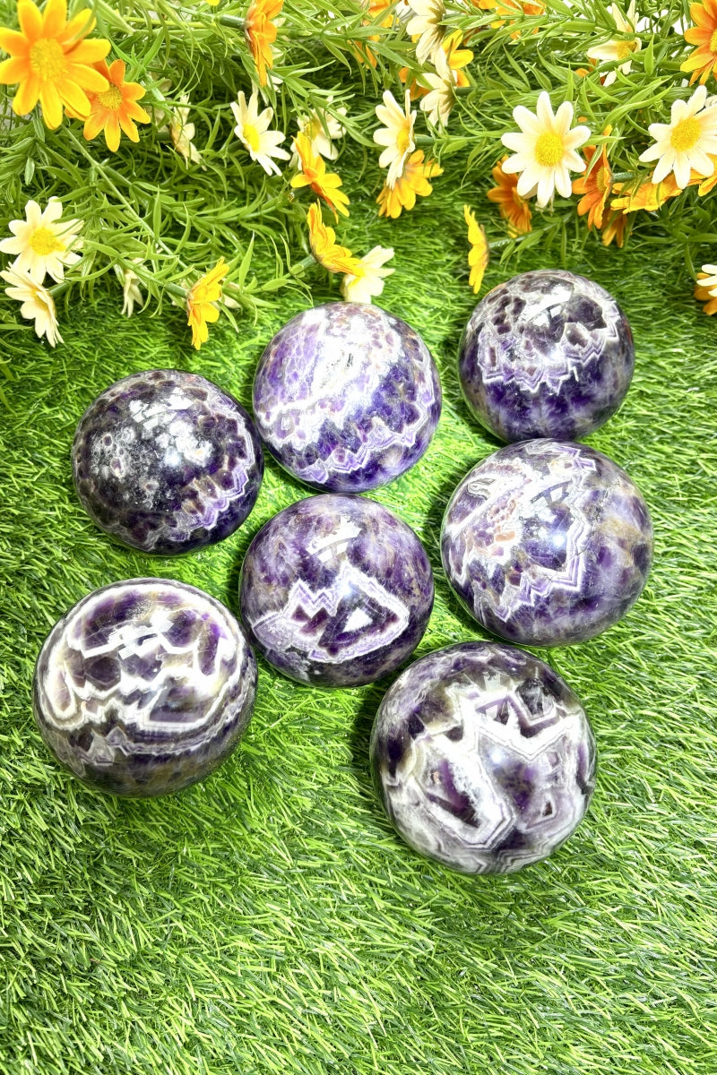 Medium Dream Amethyst Spheres Natural Healing Crystal Balls 2.76"