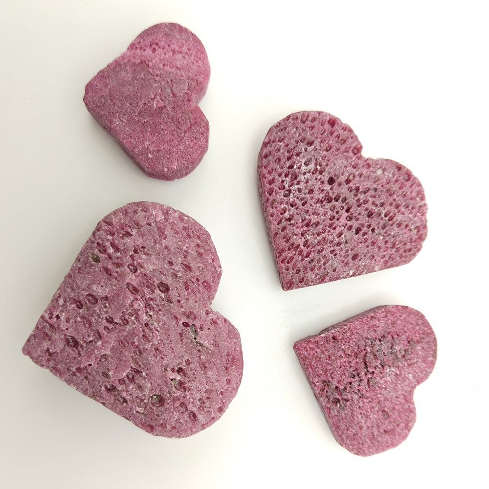 Ruby Crystal Heart Shaped Carving