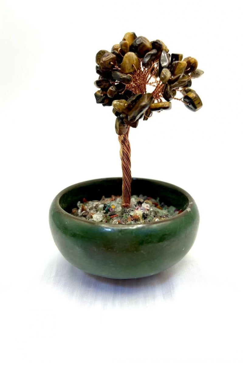 Small Crystal Money Tree Desk Decor Bonsai 3.7 Inches