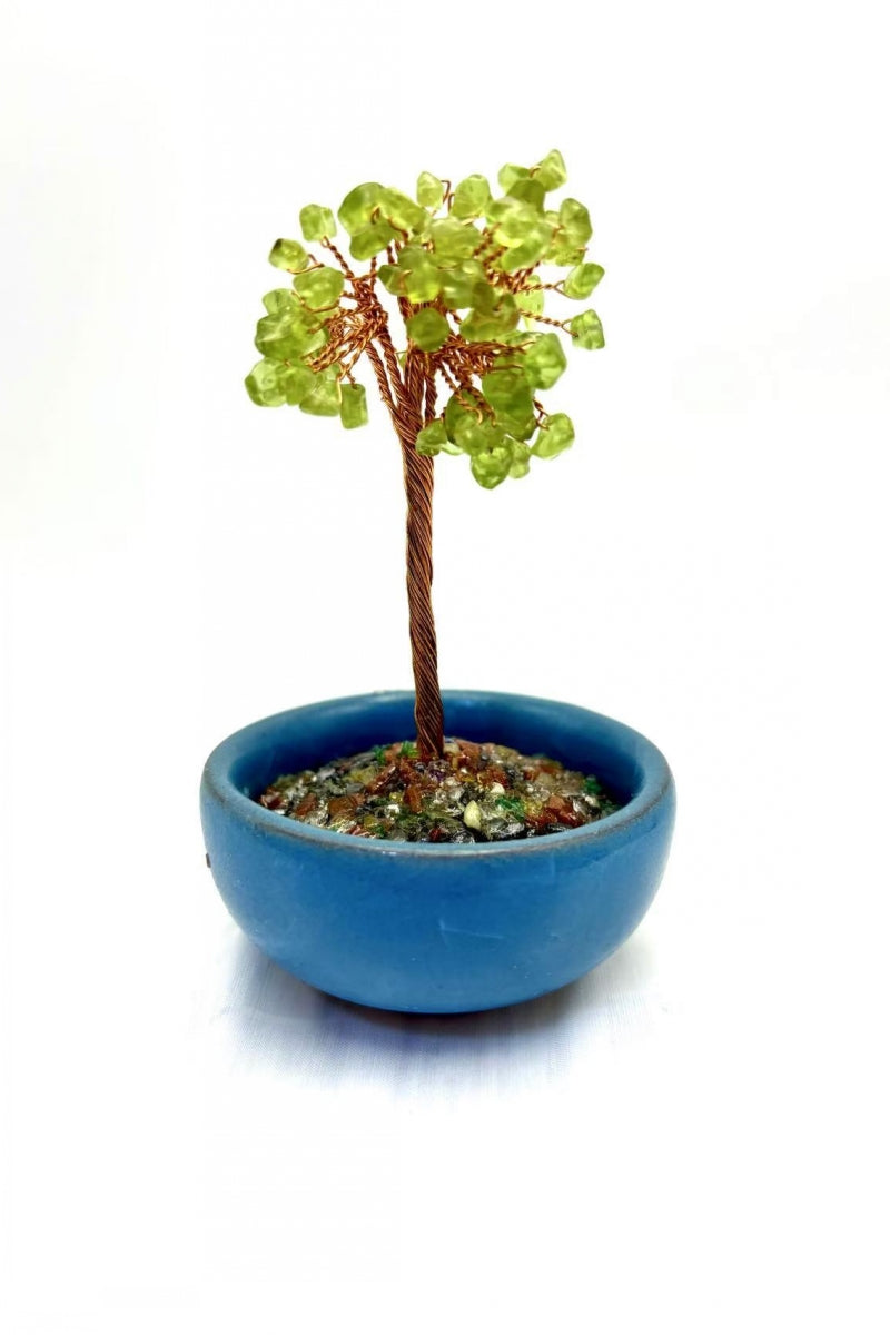 Small Crystal Money Tree Desk Decor Bonsai 3.7 Inches