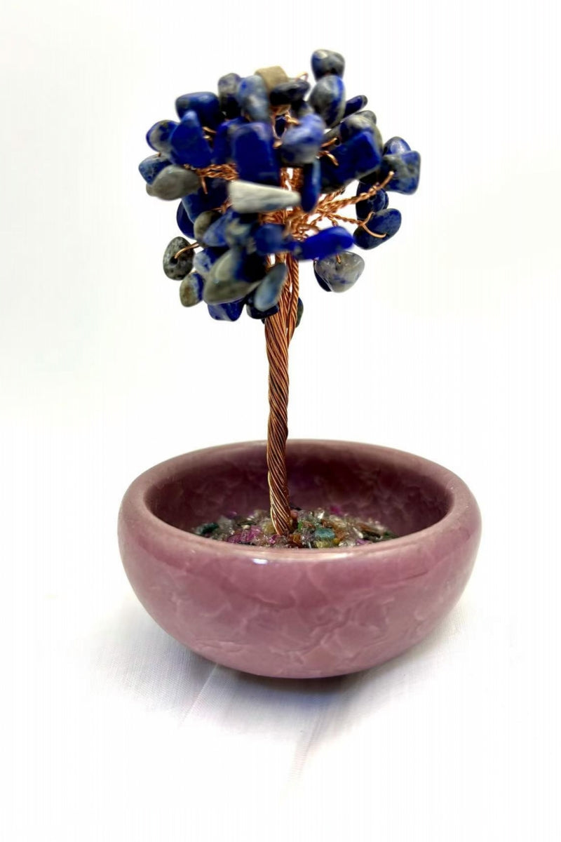 Small Crystal Money Tree Desk Decor Bonsai 3.7 Inches