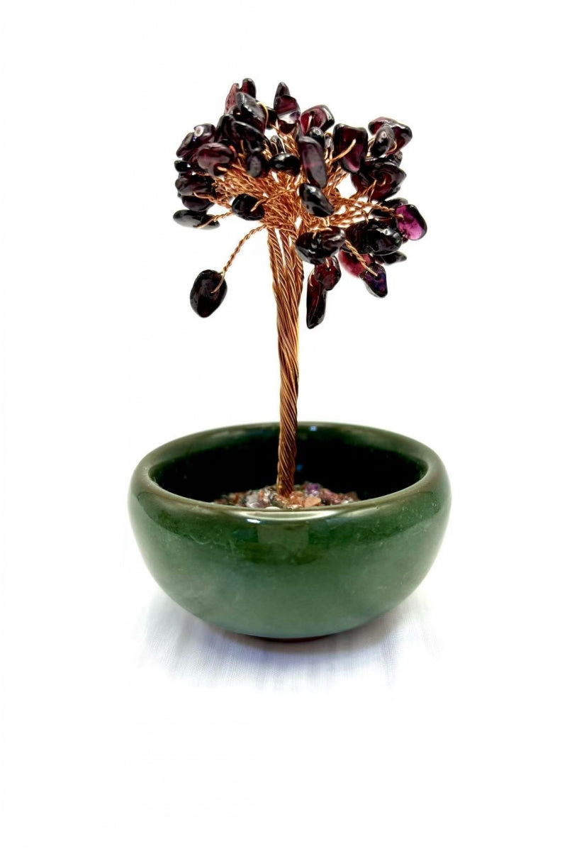 Small Crystal Money Tree Desk Decor Bonsai 3.7 Inches