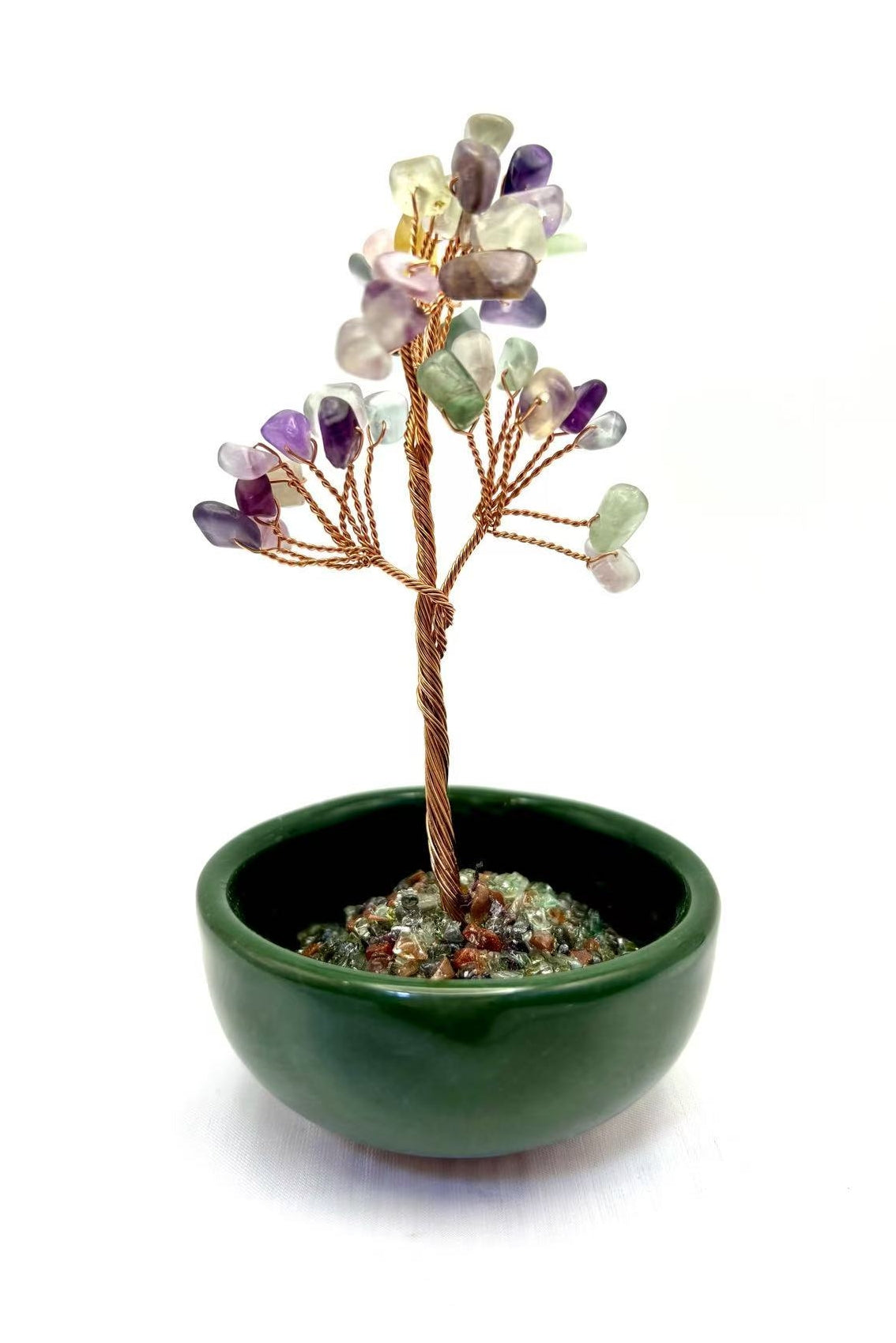 Small Crystal Money Tree Desk Decor Bonsai 3.7 Inches