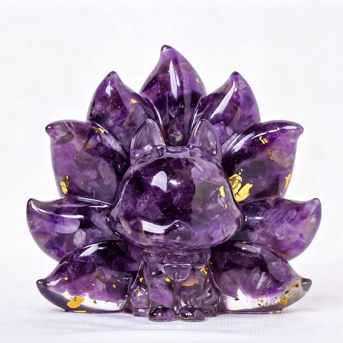 Adorable Natural Crystal Nine Tailed Fox Doll Sets for Home Decor