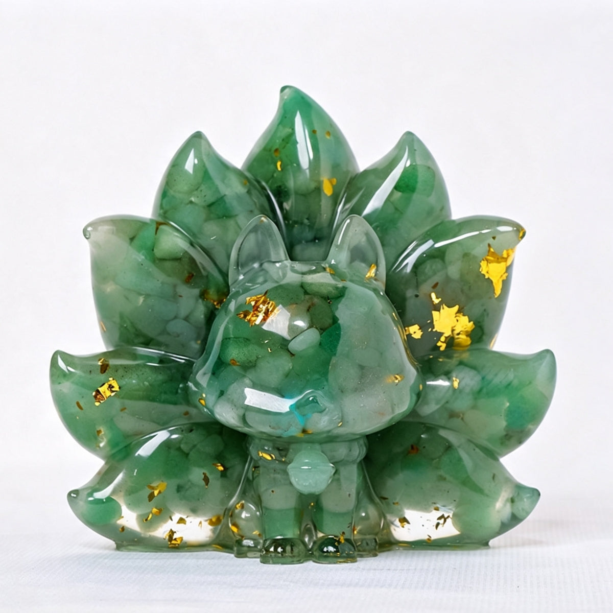 Adorable Natural Crystal Nine Tailed Fox Doll Sets for Home Decor