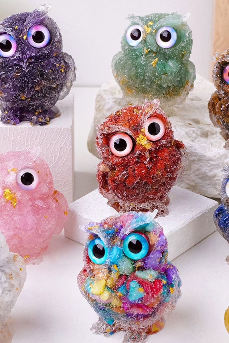 Adorable Natural Crystal Owl Sets for Home Decor