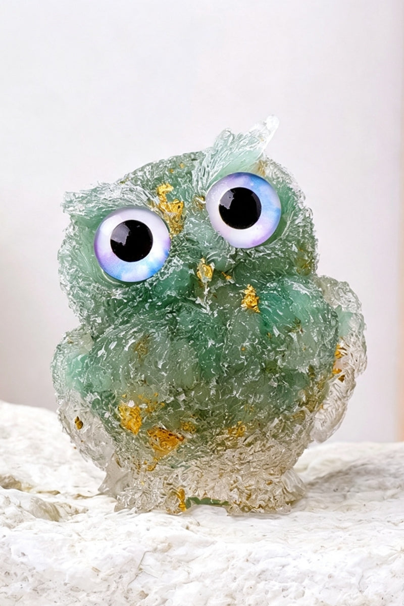 Adorable Natural Crystal Owl Sets for Home Decor