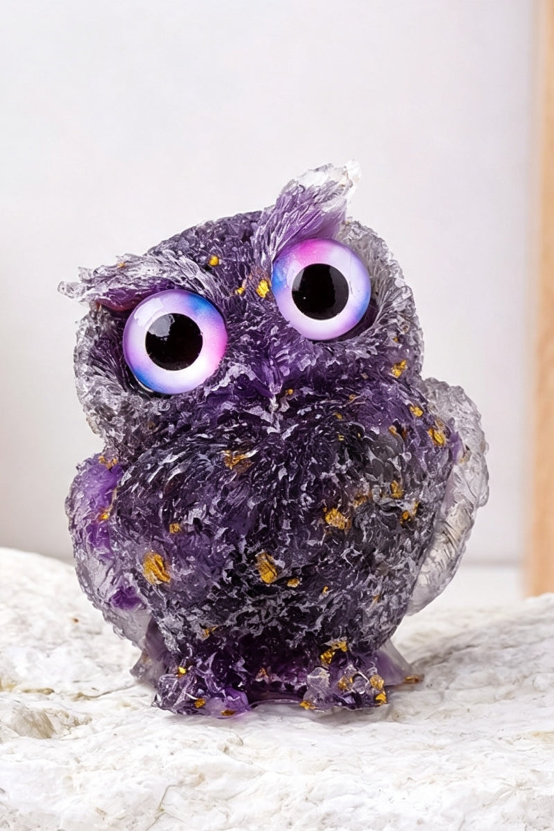 Adorable Natural Crystal Owl Sets for Home Decor