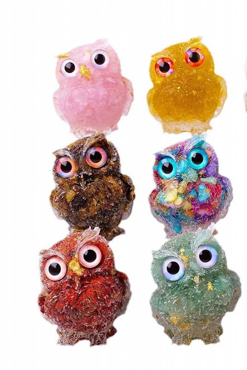 Adorable Natural Crystal Owl Sets for Home Decor
