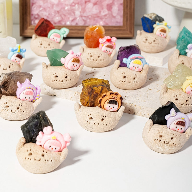 Adorable Natural Crystal The Twelve Constellations Sets for Home Decor