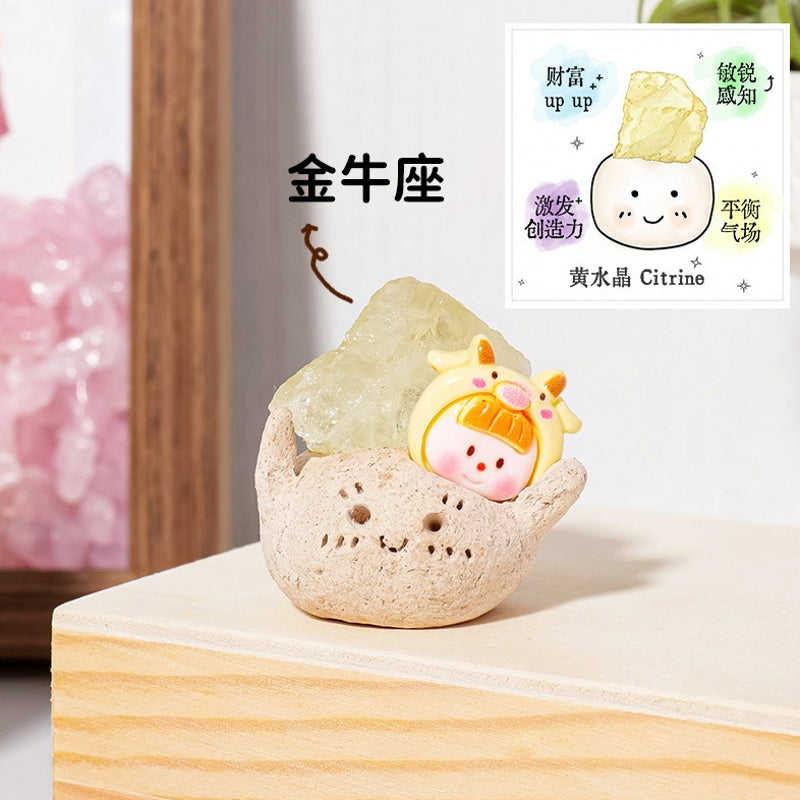 Adorable Natural Crystal The Twelve Constellations Sets for Home Decor