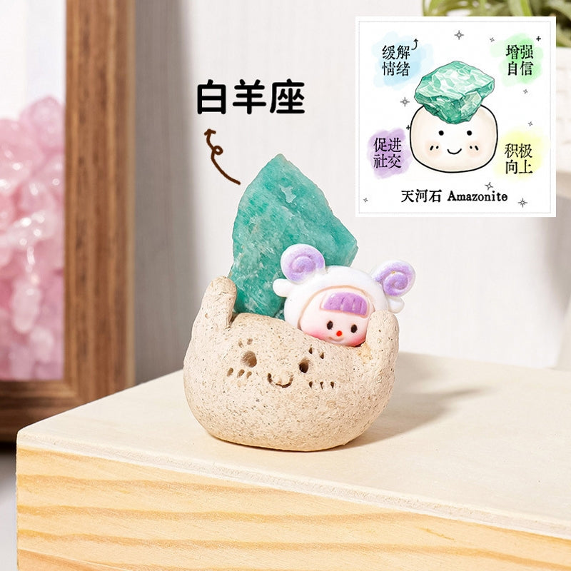 Adorable Natural Crystal The Twelve Constellations Sets for Home Decor