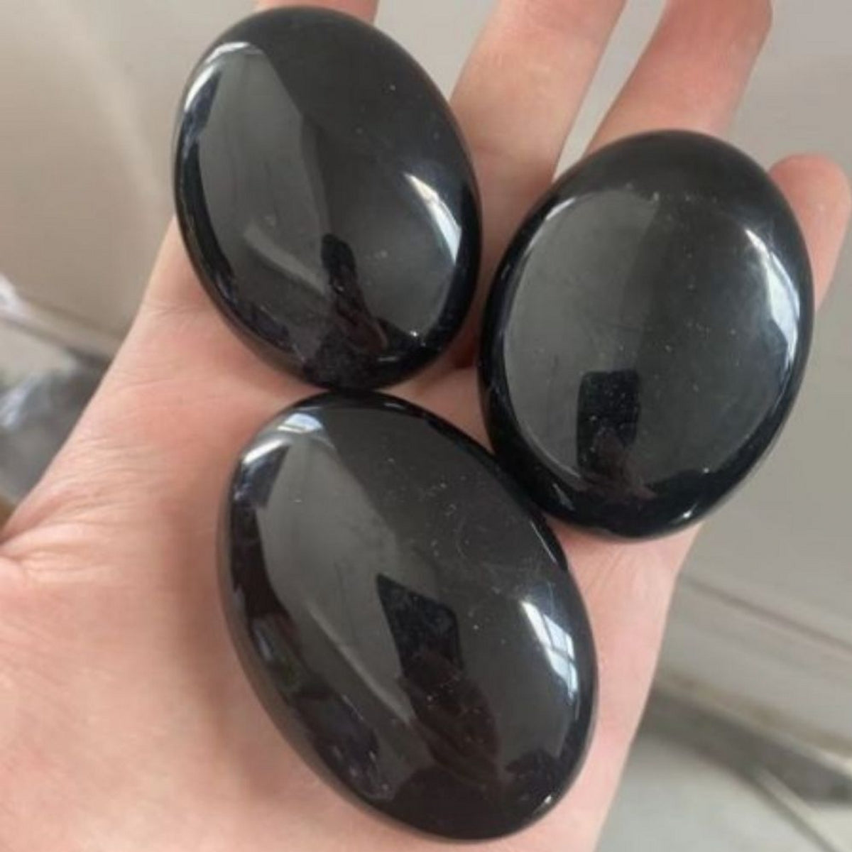 African Blood Black Obsidian Gold Obsidian Palm Stone