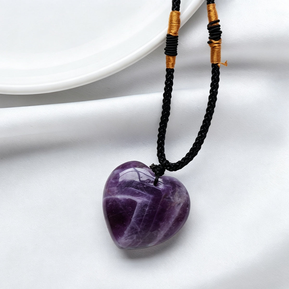 Amethyst Green Aventurine Red Strawberry Heart Pendant Necklace