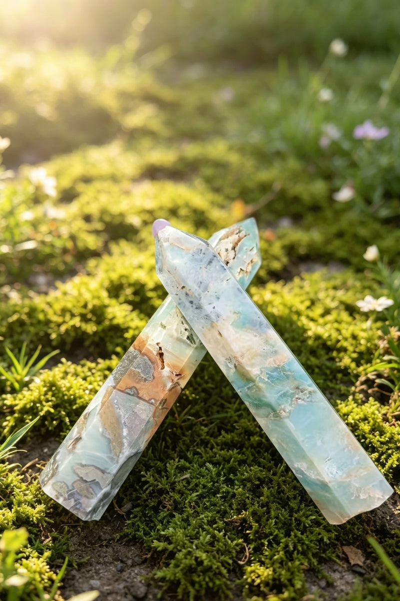 Big Caribbean Calcite Towers 7.4"Tall