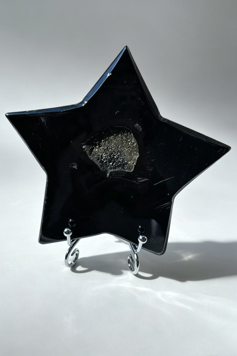 Black Agate Star with Free Holders