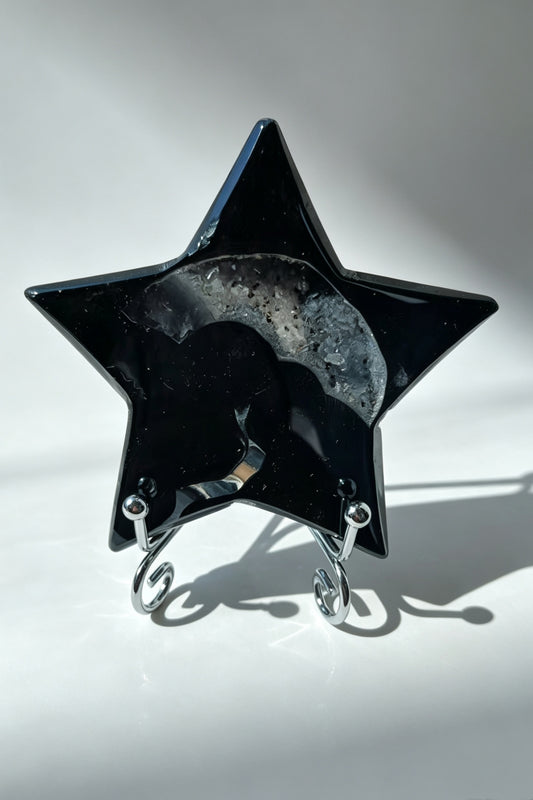 Black Agate Star with Free Holders