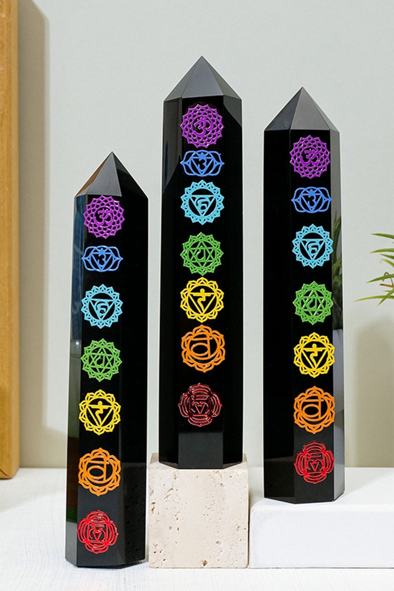 Black Obsidian Towers 5.51"Tall
