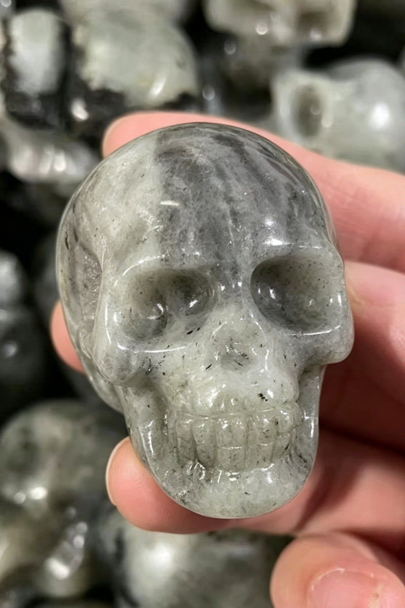 Blue Aventurine Black Obsidian Labradorite Crystal Skulls Carvings 1.97"
