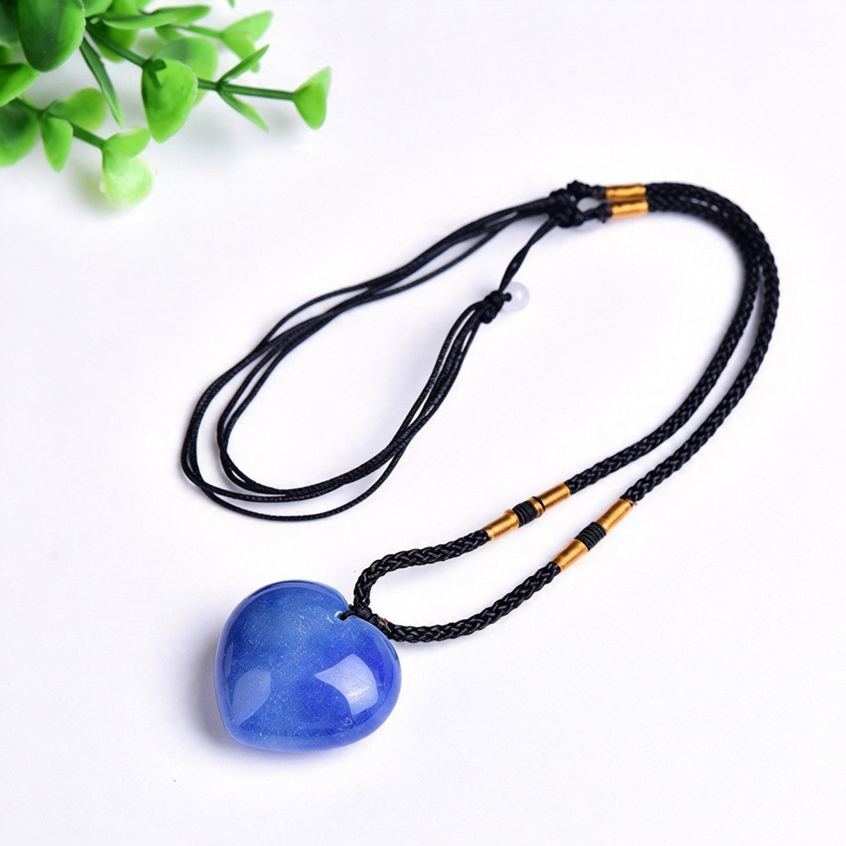 Blue Aventurine Heart Pendant Necklace