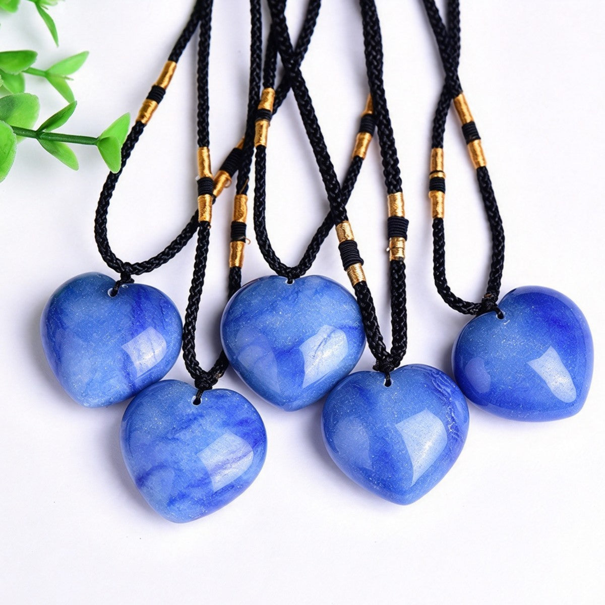 Blue Aventurine Heart Pendant Necklace