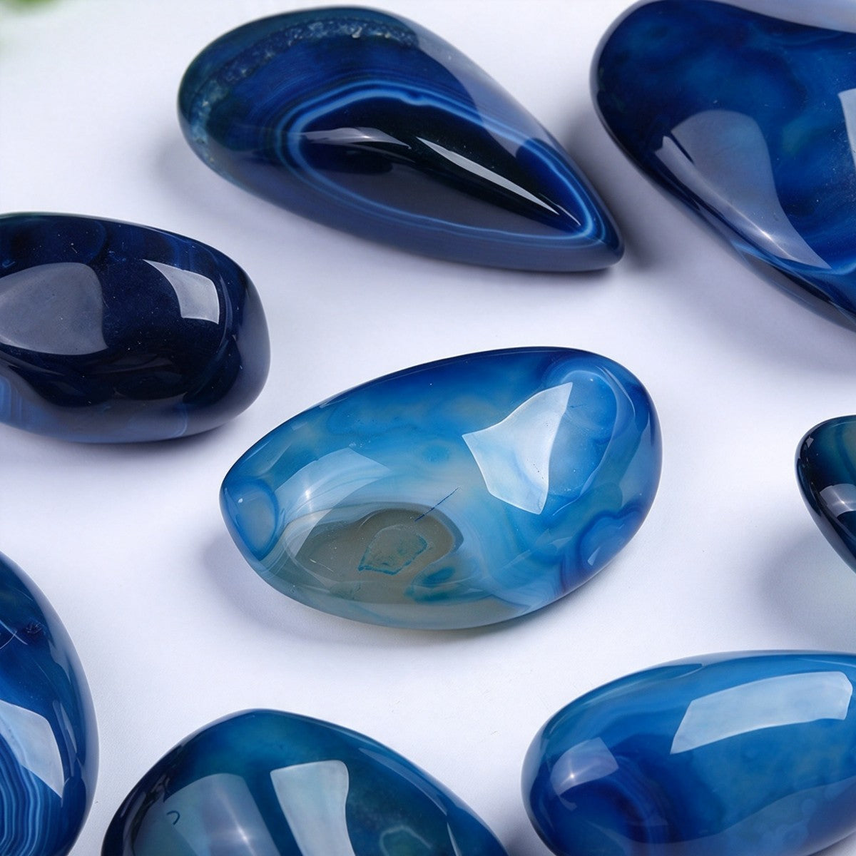 Blue Sardonyx Chips Tumbles 1.57"-2.76"