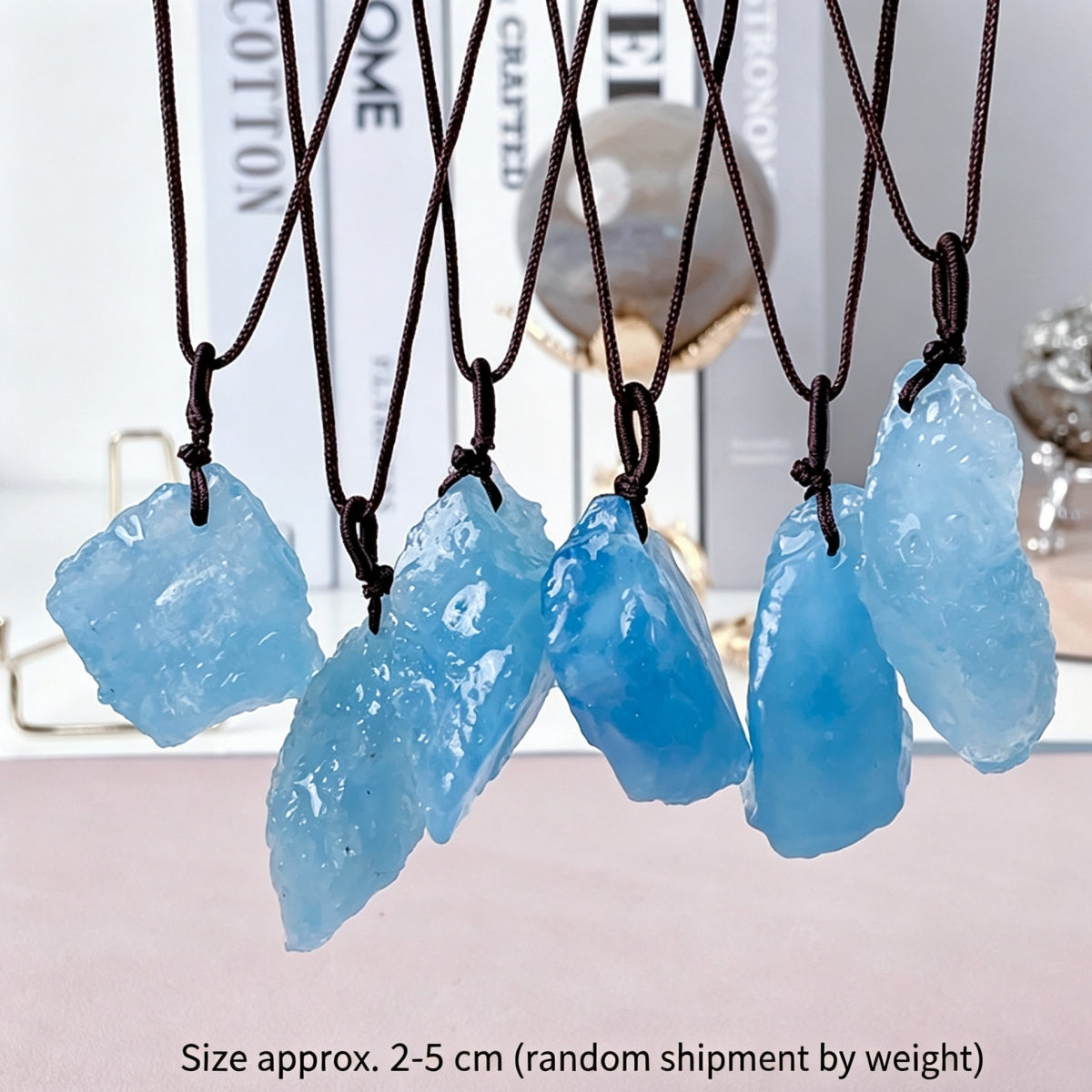 Brazilian Ice-Grade Aquamarine Crystal Rough Stone Pendant