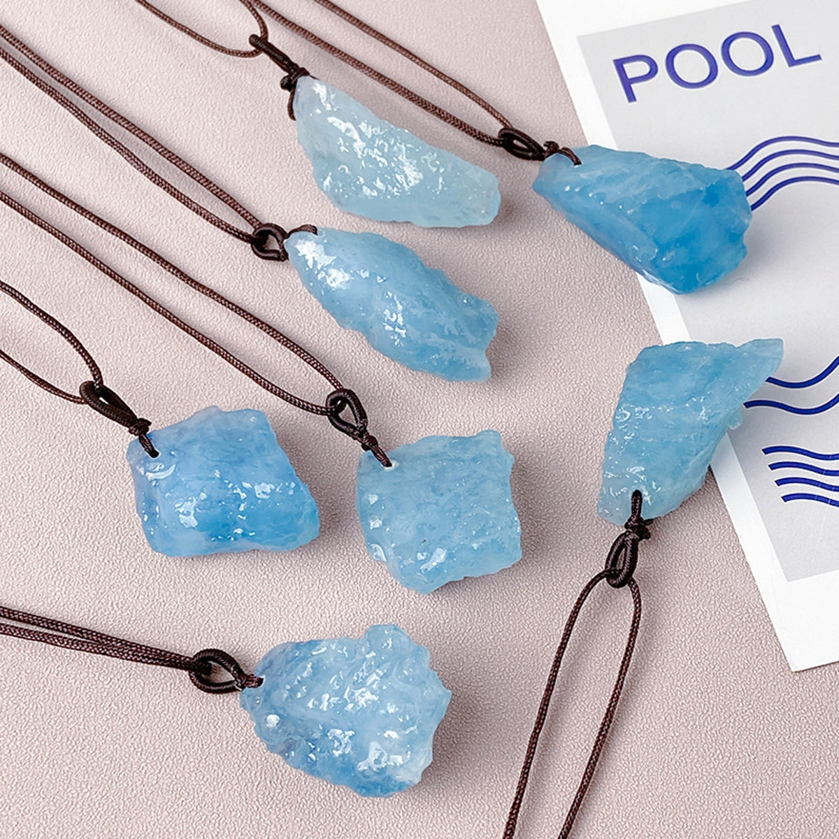 Brazilian Ice-Grade Aquamarine Crystal Rough Stone Pendant