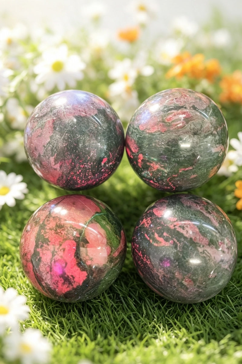 Bright UV Europe Jade Sphere Natural Healing Crystal Balls 2.84”