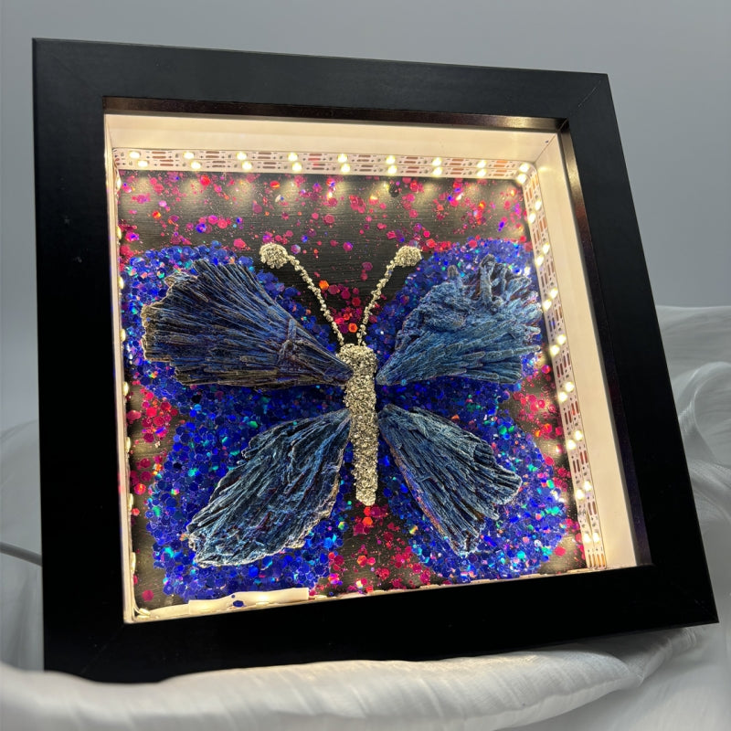 Tourmaline Pyrite Butterfly Frame Lamp