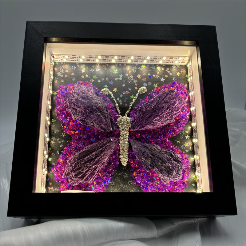 Tourmaline Pyrite Butterfly Frame Lamp