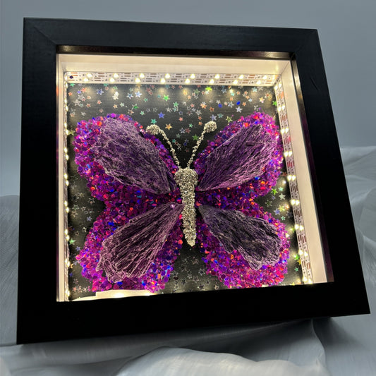 Tourmaline Pyrite Butterfly Frame Lamp