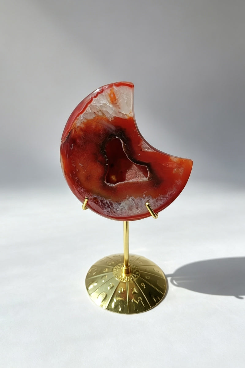 Carnelian Moon with Free Holders