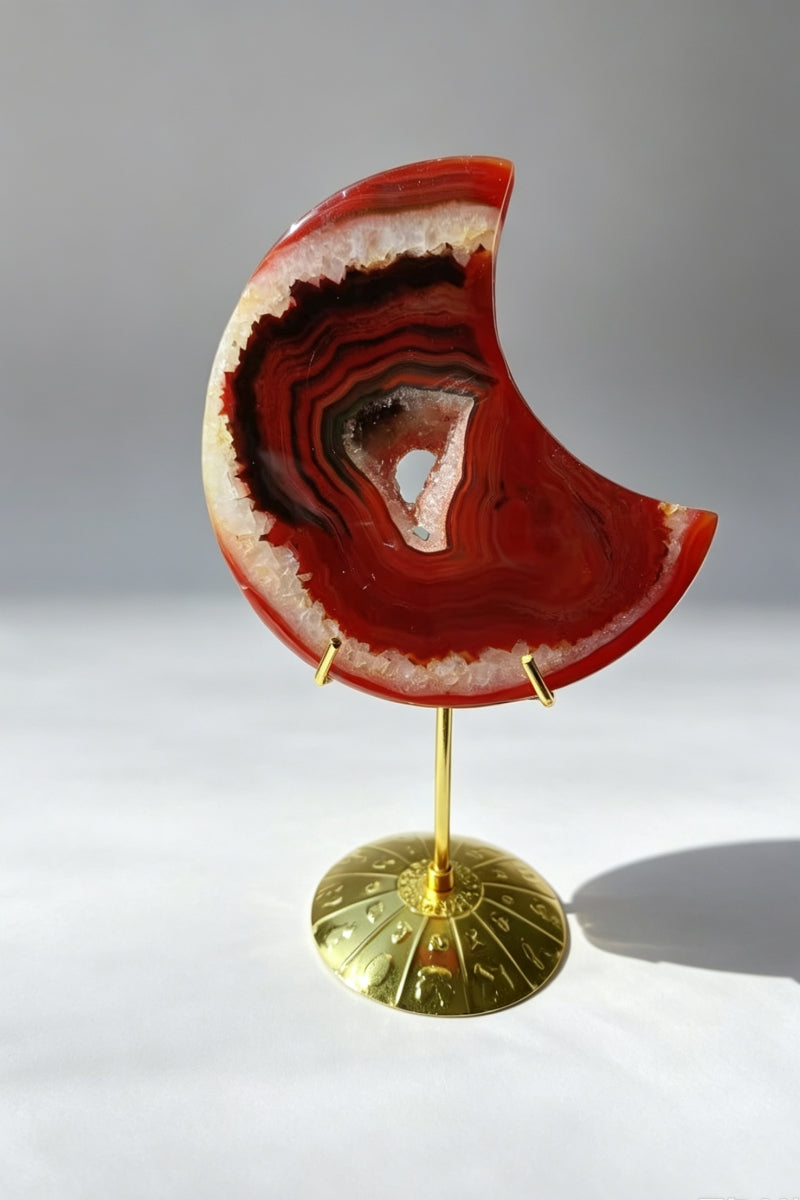 Carnelian Moon with Free Holders