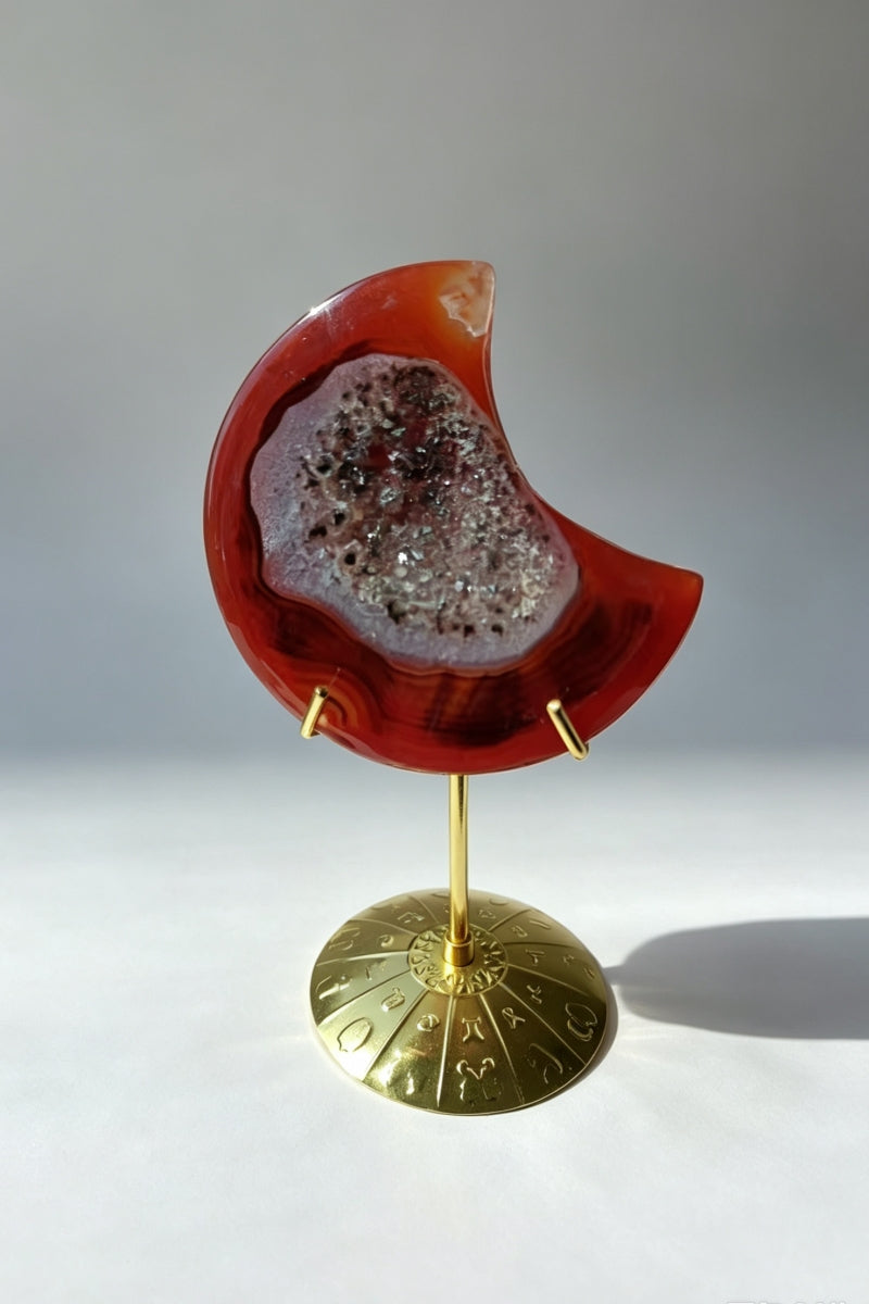 Carnelian Moon with Free Holders