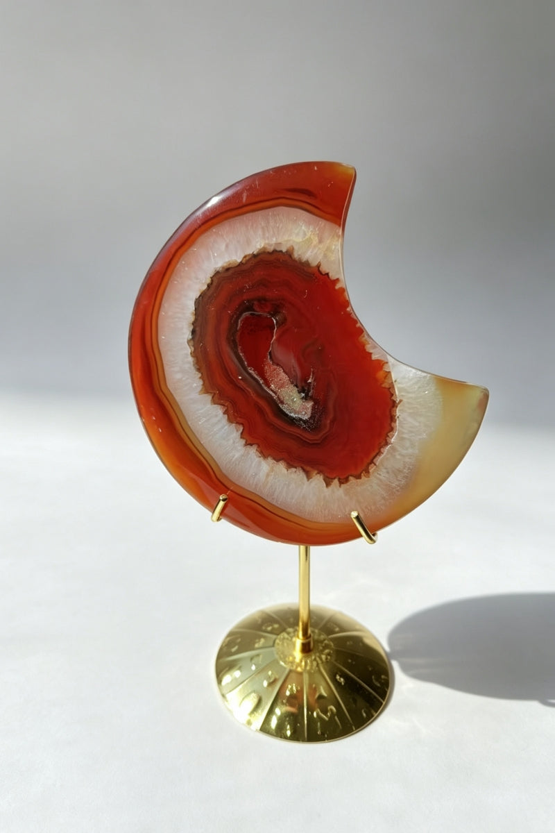 Carnelian Moon with Free Holders